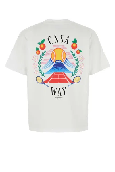 Casablanca Crew Neck Cotton T-shirt With Graphic Print