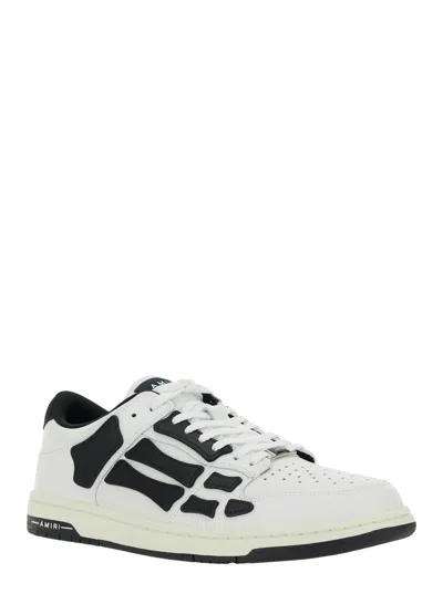 Amiri Skel Top Low Black And White Sneakers With Logo Patch On Thetongue And Contrasting Details On The Si In White