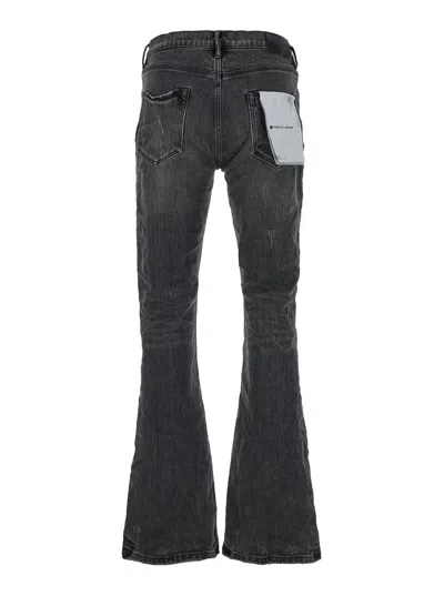 Purple Brand Black Flared Jeans With Crinkled Effect