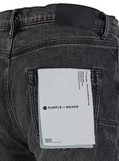 Purple Brand Black Flared Jeans With Crinkled Effect