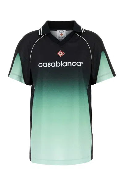 Casablanca Polo Collar Gradient Design Short Sleeves T-shirt