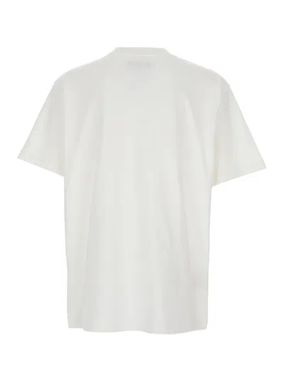 Purple Brand White Crewneck T-shirt With Dropped Shoulders In Cotton Man In White