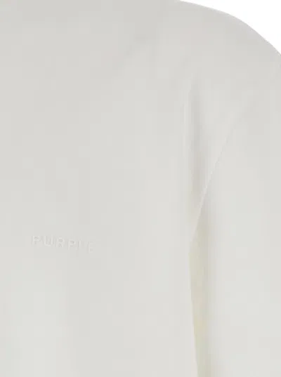 Purple Brand White Crewneck T-shirt With Dropped Shoulders In Cotton Man In White
