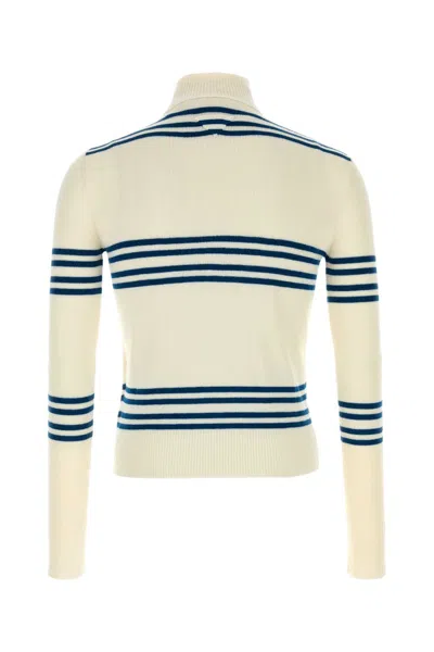 Prada Embroidered Stripes Wool Sweater In Multi