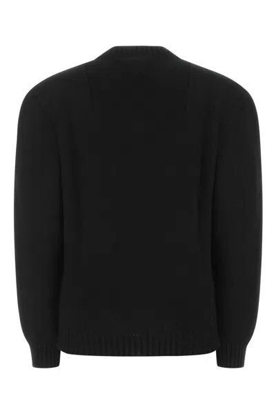 Prada Metallic Knit Wool-blend Sweater In Black