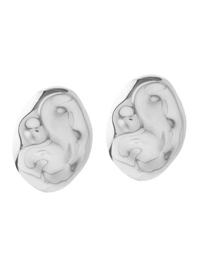 Federica Tosi 'mindy' Metallic Earings With Circular Shape In Metallic