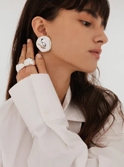 Federica Tosi 'mindy' Metallic Earings With Circular Shape In Metallic