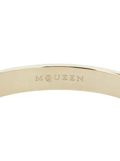 Alexander Mcqueen Black Bracelet With Skull Embellishment In Brass Woman