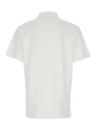Alexander Mcqueen White Polo Shirt With Classic Collar And Logo Lettering Embroidery On The Front In Cotton Man In White