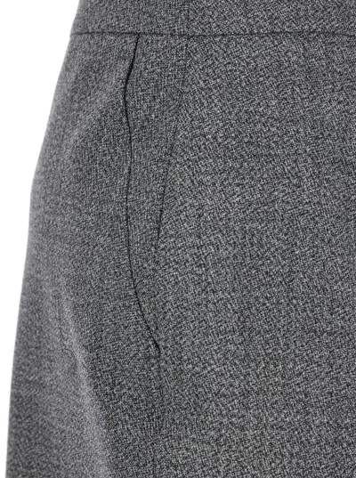 Alexander Mcqueen Grey Skirt With Button Closure In Wool Woman