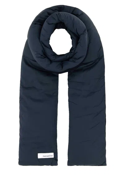 Nanamica Navy Blue Nylon Reversible Scarf In Blue