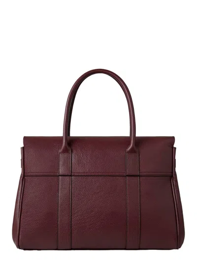 Mulberry Bayswater Small Bordeaux Shoulder Bag With Twist-lock Closure In Grainy Leather Woman