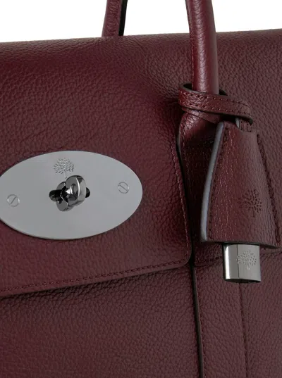 Mulberry Bayswater Small Bordeaux Shoulder Bag With Twist-lock Closure In Grainy Leather Woman