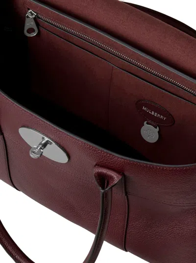 Mulberry Bayswater Small Bordeaux Shoulder Bag With Twist-lock Closure In Grainy Leather Woman