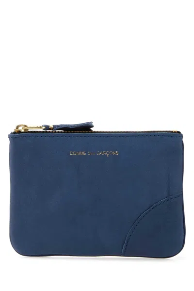 Comme Des Garçons Blue Leather Pouch