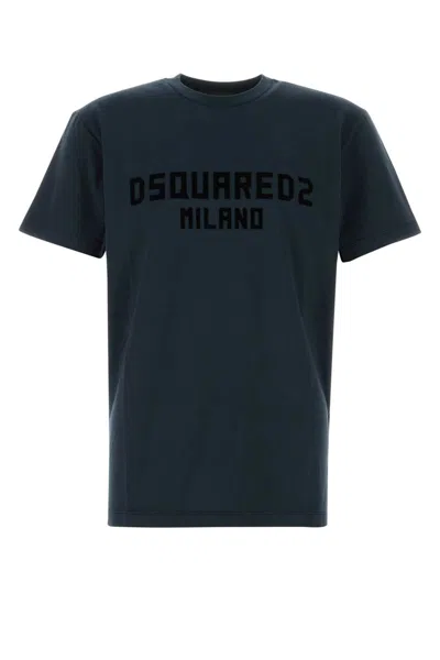 Dsquared2 Dsquared Men Midnight Blue Cotton T-shirt