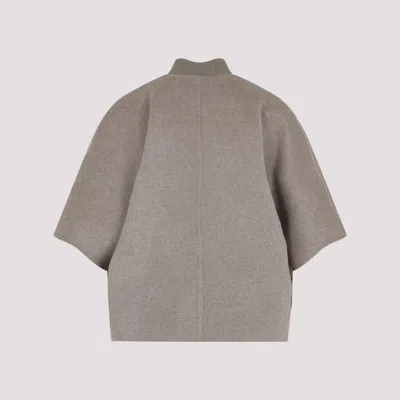 Max Mara Leticia Bomber Cape In Cacha Grey Cashmere