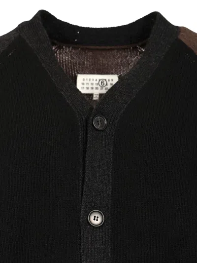 Mm6 Maison Margiela Colorblock Cardigan Color Block In Black