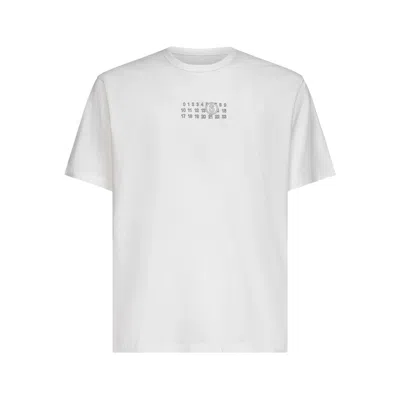 Mm6 Maison Margiela Cotton T-shirt With Number Graphics In White