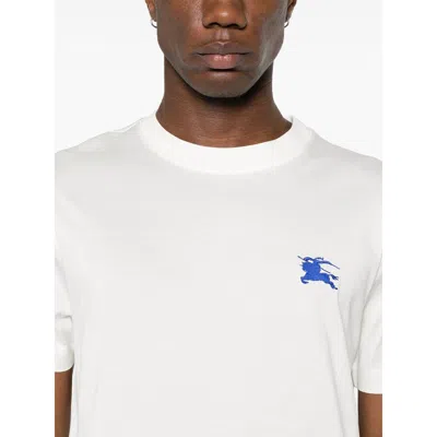 Burberry Mens Salt Ekd-embroidered Short-sleeve Cotton-jersey T-shirt