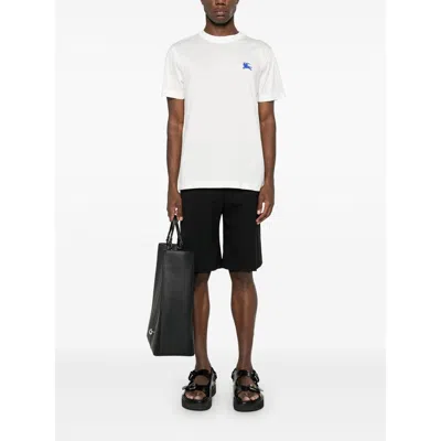 Burberry Mens Salt Ekd-embroidered Short-sleeve Cotton-jersey T-shirt