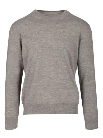 Mm6 Maison Margiela Crewneck Sweater With Patches Knitwear Grey In Gray