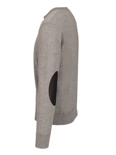 Mm6 Maison Margiela Crewneck Sweater With Patches Knitwear Grey In Gray