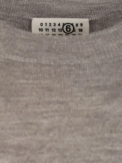 Mm6 Maison Margiela Crewneck Sweater With Patches Knitwear Grey In Gray
