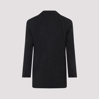 Max Mara Double-breasted Wool Jacket With Pinstripe Design
