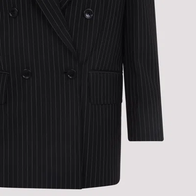 Max Mara Double-breasted Wool Jacket With Pinstripe Design