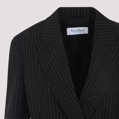Max Mara Double-breasted Wool Jacket With Pinstripe Design
