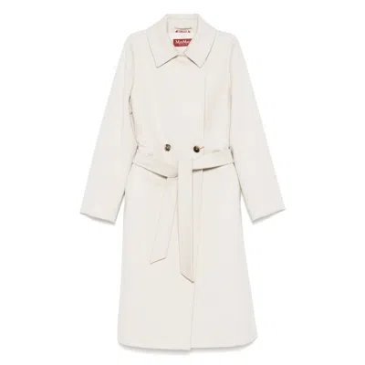 Max Mara Leather Coats In Neutral