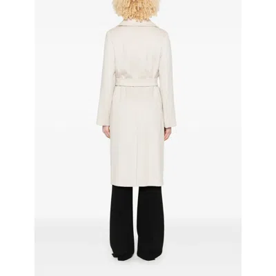 Max Mara Leather Coats In Neutral