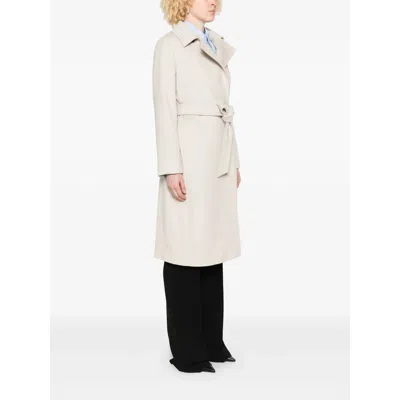 Max Mara Leather Coats In Neutral