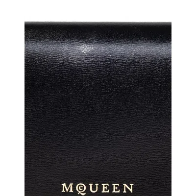 Alexander Mcqueen Logo Snap Button Cardholder Slots In Black