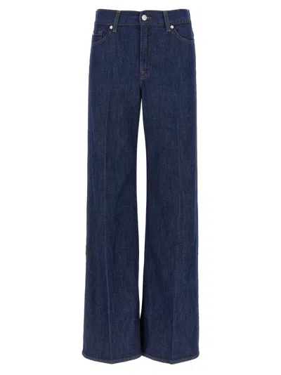 7 For All Mankind High-waisted Wide-leg Denim Jeans With Relaxed Fit In Blue