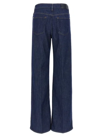 7 For All Mankind High-waisted Wide-leg Denim Jeans With Relaxed Fit In Blue