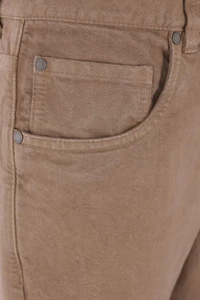 Brunello Cucinelli Belt Loop Jeans In Brown