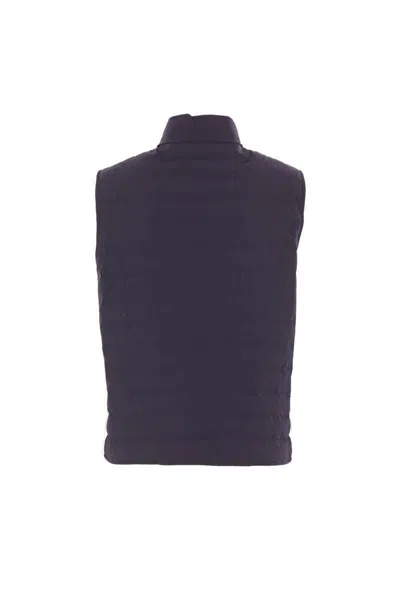 Brunello Cucinelli Dark Blue Nylon Down Jacket In Blue