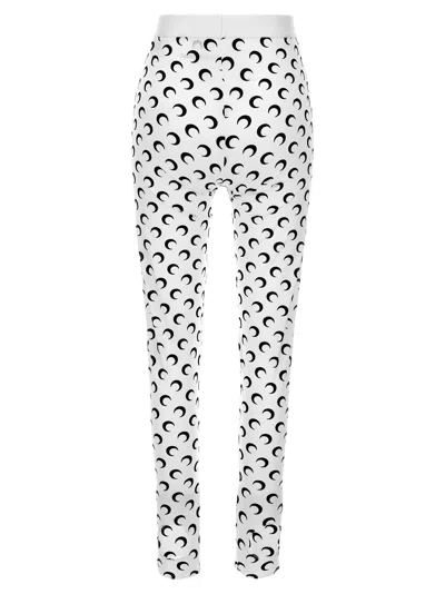 Marine Serre White Fuseaux Allover Moon Leggings In White