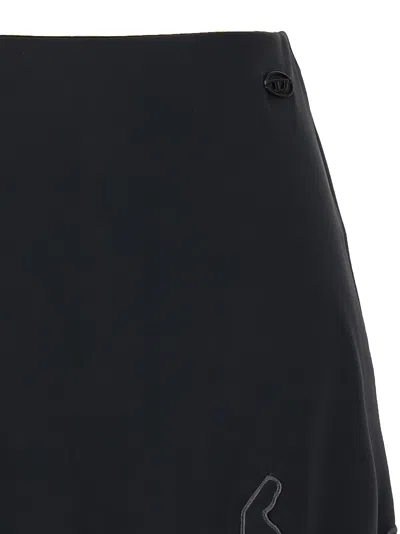 Diesel Nylon Mini Skirt With Tulle Insert In Black