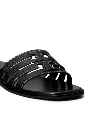 Tory Burch Ines Leather Cage Sandals In Black
