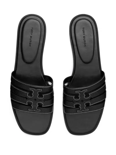 Tory Burch Ines Leather Cage Sandals In Black