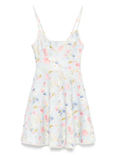 Zimmermann Lucky Lace-trimmed Floral-print Linen Mini Dress