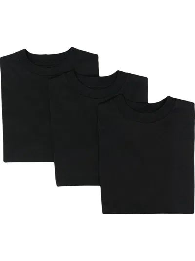 Jil Sander Three-pack Logo Patch T-shirt In Black