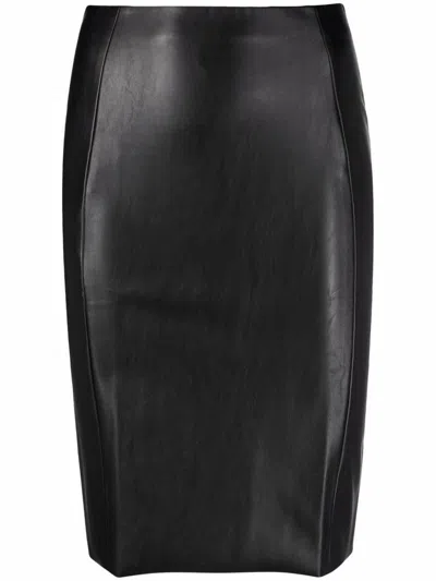 Wolford Jenna Faux Leather Midi Skirt In Black