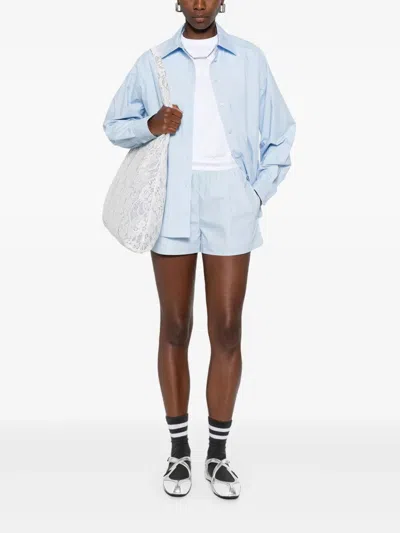 Alexander Wang Shirt With Removable Logo Tag In Blue
