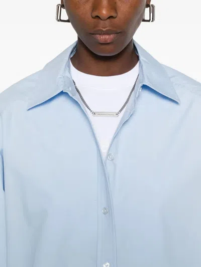 Alexander Wang Shirt With Removable Logo Tag In Blue