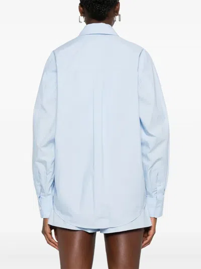 Alexander Wang Shirt With Removable Logo Tag In Blue