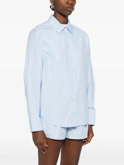 Alexander Wang Shirt With Removable Logo Tag In Blue